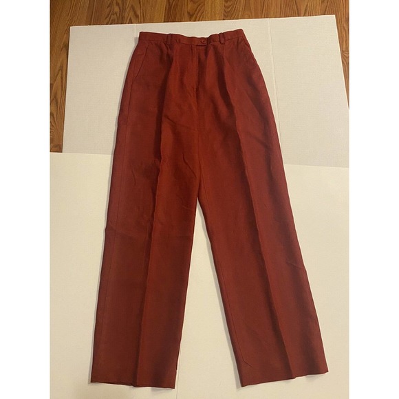 Women’s Madison Studio Red Linen Dress Pants Trousers Size 10 - Picture 8 of 8